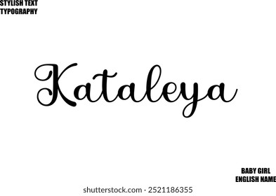 Woman's Name Hand Drawn Lettering Vector Cursive Text Typography  Kataleya