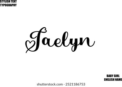 Woman's Name Hand Drawn Lettering Vector Cursive Text Typography  Jaelyn