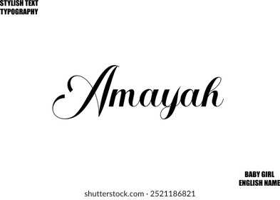 Woman's Name Hand Drawn Lettering Vector Cursive Text Typography   Amayah