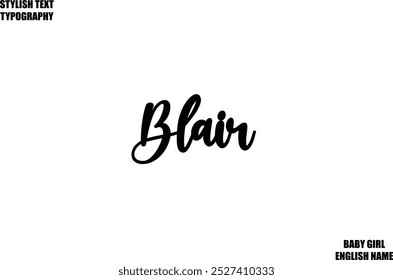 Woman's Name Hand Drawn Lettering Vector Cursive Text Typography  Blair