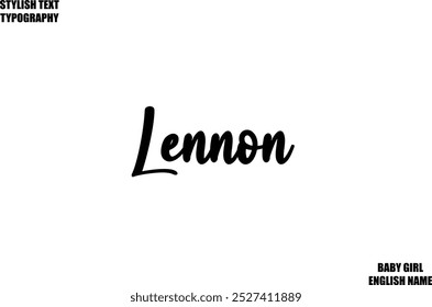 Woman's Name Hand Drawn Lettering Vector Cursive Text Typography Lennon