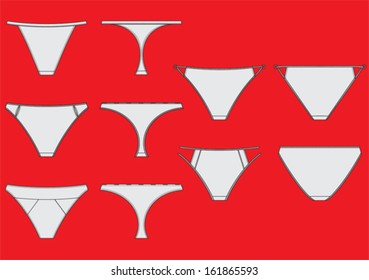 Woman's pant lingerie technical vector drawing