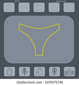 woman's panty line vector icon on a gray cine-film backround.. Flat design style.