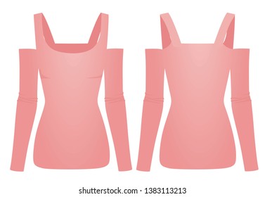 Womans pink  top t shirt. vector illustration