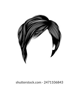 Woman's pixie hair detail for graphic resource. Vector eps 10