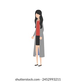 woman's pose with a relaxed walk lifestyle