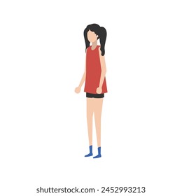 woman's pose with a relaxed walk lifestyle