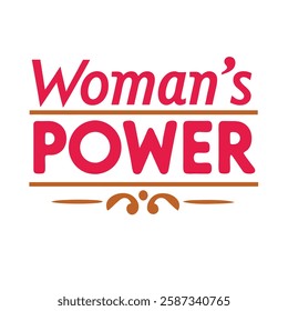    woman's power typography calligraphy t-shirt design on white background 