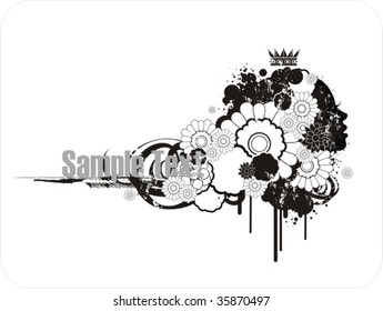 woman's profile among the flowers