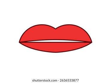 Woman's red lips on a white background