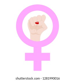 Woman's Resist Symbol isolated on white background. Female Symbol. Girl Power. Feminism concept. Vector illustration for any design.