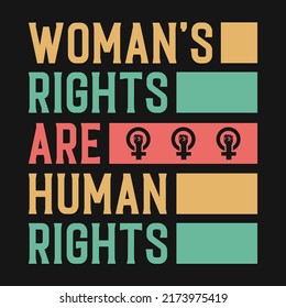 Woman's Rights Human Rights Typography