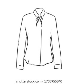 woman's shirt sketch. women's blouse, shirt, vector sketch illustration