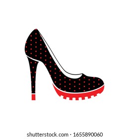 zapato de mujer con puntos de polka