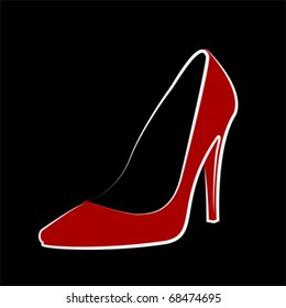 Woman's shoe, vector sketch