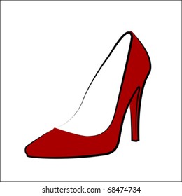 Woman's shoe, vector sketch