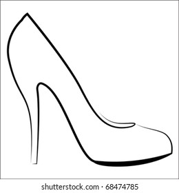 Womans Shoe Vector Sketch Stock Vector (Royalty Free) 68474785 ...