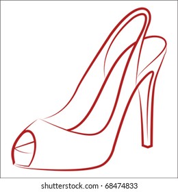 Woman's shoe, vector sketch