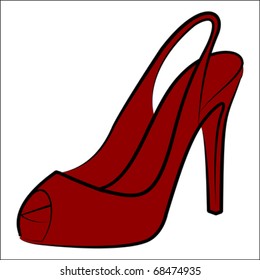 Woman's shoe, vector sketch
