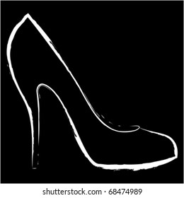 Woman's shoe, vector sketch
