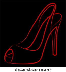Woman's shoe, vector sketch