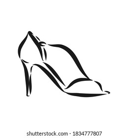 Woman's shoe, vector sketch, women's Shoe, vector sketch illustration
