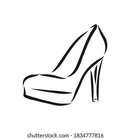 Woman's shoe, vector sketch, women's Shoe, vector sketch illustration
