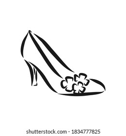 Woman's shoe, vector sketch, women's Shoe, vector sketch illustration