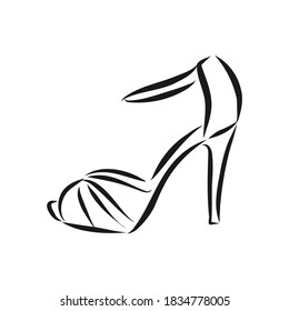 Woman's shoe, vector sketch, women's Shoe, vector sketch illustration