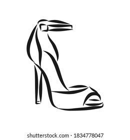 Woman's shoe, vector sketch, women's Shoe, vector sketch illustration