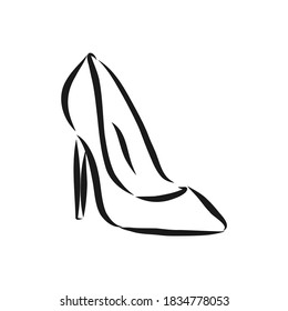 Woman's shoe, vector sketch, women's Shoe, vector sketch illustration