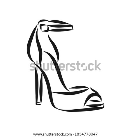 Woman's shoe, vector sketch, women's Shoe, vector sketch illustration