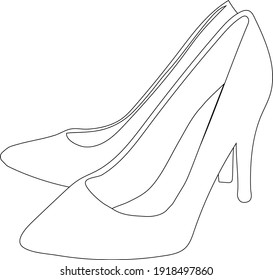 Woman's shoes icon logo. Vector. Fashionable hidh heels. Silhouett