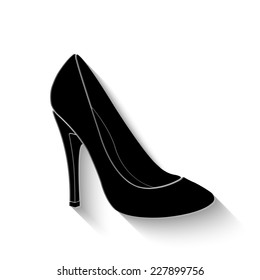 woman's shoes icon - vector illustration with shadow