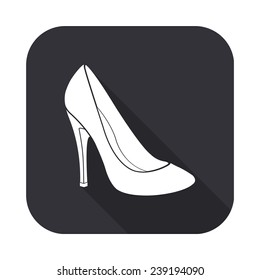 woman's shoes icon - vector illustration with long shadow 