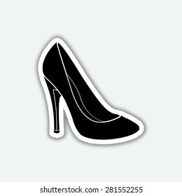 woman's shoes icon - vector sticker