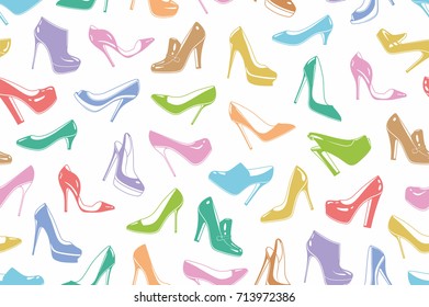 Woman's shoes seamless pattern