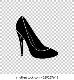 woman's shoes vector icon - black illustration