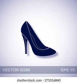 Woman's shoes vector icon - dark blue illustration with blue shadow