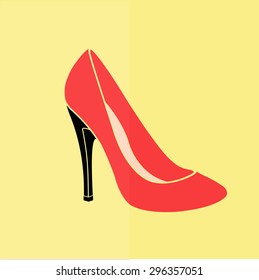 woman's shoes vector icon. Flat design
