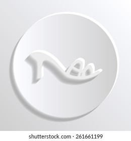 woman's shoes vector icon - paper button