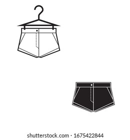 Woman's shorts icon. Vector illustration. Can be used in web and mobile.