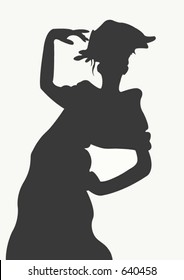 Black Silhouette Fine Naked Girl Standing 库存插图 705586189 | Shutterstock