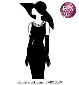 Woman's silhouette in black hat