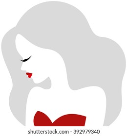 woman's silhouette, hair.Vector Illustration