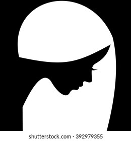 woman's silhouette, hair.Vector Illustration