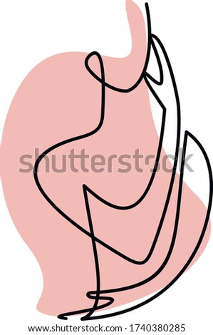 womans silhouette one line drawing