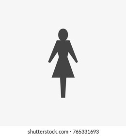 Woman's silhouette vector icon isolated on trendy light grey background