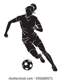 Woman's Soccer, Front View Sport Silhouette