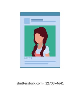 woman's social network profile avatar character